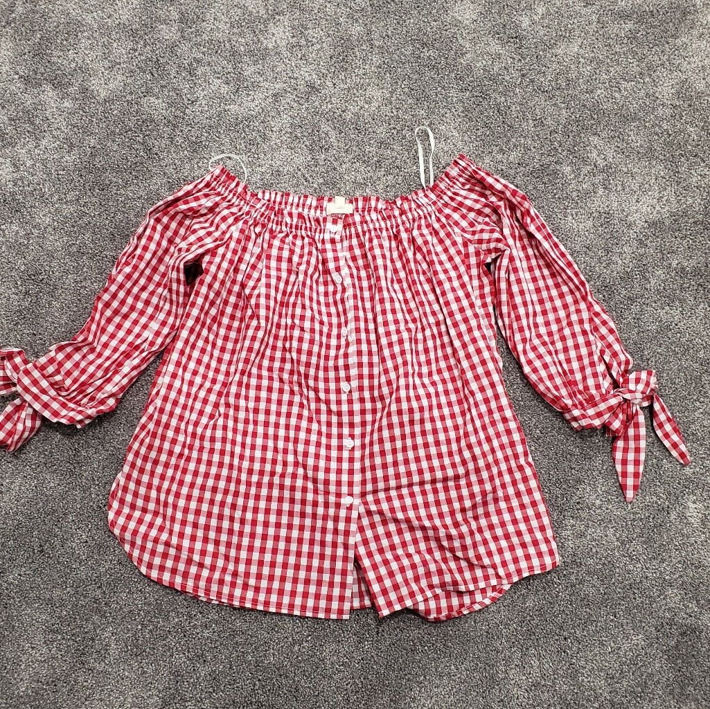 Off The Shoulder Gingham Top